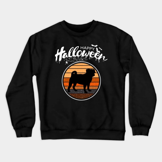 Funny Happy Halloween Beautiful Pug Men Women Kids Gift Crewneck Sweatshirt by mlleradrian